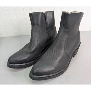 Durango TR820 Men's Black Leather Western Side Zip Boots 8.5D Western Cowboy